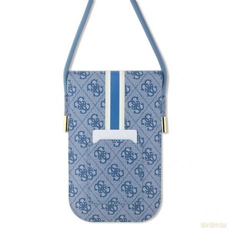 Guess torebka na telefon GUOWBP4RPSB niebieska Wallet 4G Stripes