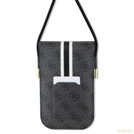 Guess torebka na telefon GUOWBP4RPSK czarna Wallet 4G Stripes