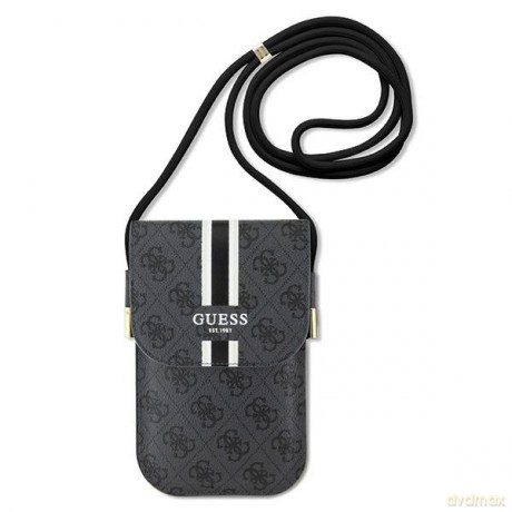 Guess torebka na telefon GUOWBP4RPSK czarna Wallet 4G Stripes