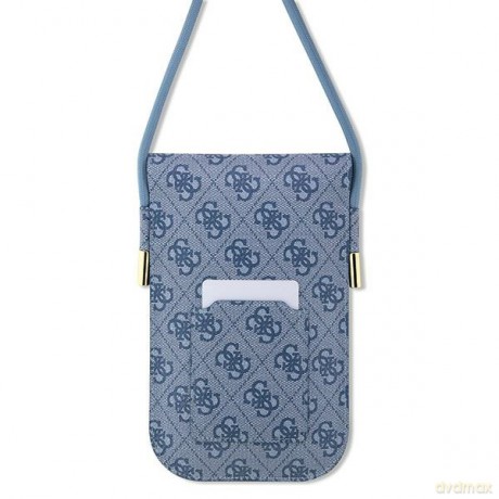 Guess torebka na telefon GUOWBP4SNSB niebieska Wallet 4G Cord Script