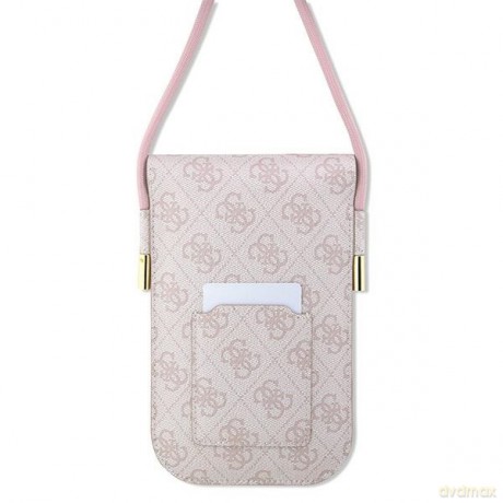 Guess torebka na telefon GUOWBP4SNSP różowa Wallet 4G Cord Script