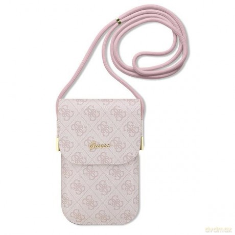 Guess torebka na telefon GUOWBP4SNSP różowa Wallet 4G Cord Script