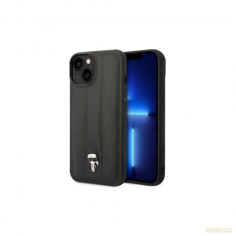 Karl Lagefeld nakładka do iPhone 14 6,1" KLHCP14SPSQPK czarna hardcase Puffy Ikonik Pin