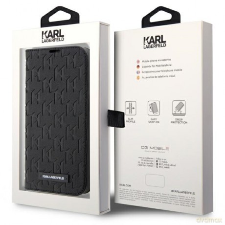 Karl Lagerfeld etui do iPhone 14 Pro 6,1" KLBKP14LSAKLHPK czarne Saffiano Monogram
