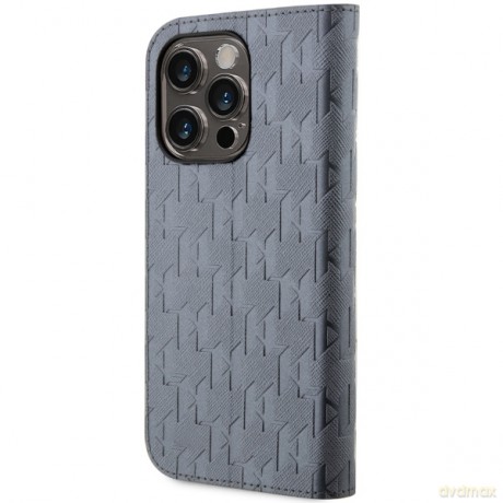 Karl Lagerfeld etui do iPhone 14 Pro Max 6,7" KLBKP14XSAKLHPG srebrne Saffiano Monogram