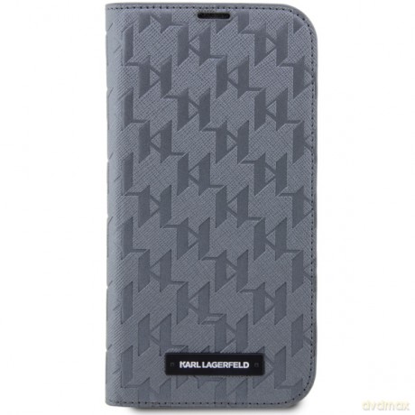 Karl Lagerfeld etui do iPhone 14 Pro Max 6,7" KLBKP14XSAKLHPG srebrne Saffiano Monogram
