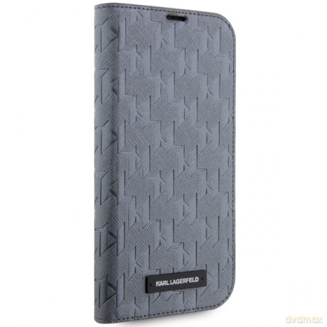 Karl Lagerfeld etui do iPhone 14 Pro Max 6,7" KLBKP14XSAKLHPG srebrne Saffiano Monogram