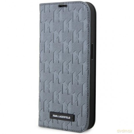 Karl Lagerfeld etui do iPhone 14 Pro Max 6,7" KLBKP14XSAKLHPG srebrne Saffiano Monogram