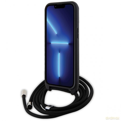 Karl Lagerfeld nakładka do iPhone 13 Pro 6,1" KLHCP13LSAKCPSK czarna HC Saffiano KC Metal Pin Crossbody