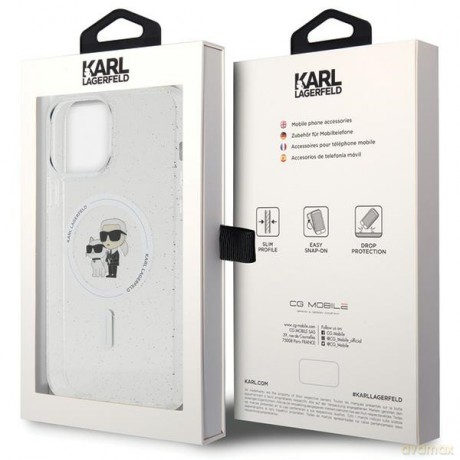 Karl Lagerfeld nakładka do iPhone 13 Pro Max 6,7" KLHMP13XHGKCNOT przeźroczysta HC Magsafe IML KC Glitter