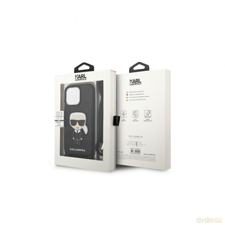 Karl Lagerfeld nakładka do iPhone 13 Pro Max KLHCP13XCMNIPK czarna hard case Iconic