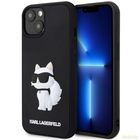 Karl Lagerfeld nakładka do iPhone 14 6,1" KLHCP14S3DRKHNK czarna hardcase 3D Rubber Choupette NFT