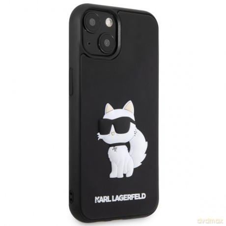 Karl Lagerfeld nakładka do iPhone 14 6,1" KLHCP14S3DRKHNK czarna hardcase 3D Rubber Choupette NFT