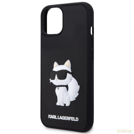 Karl Lagerfeld nakładka do iPhone 14 6,1" KLHCP14S3DRKHNK czarna hardcase 3D Rubber Choupette NFT