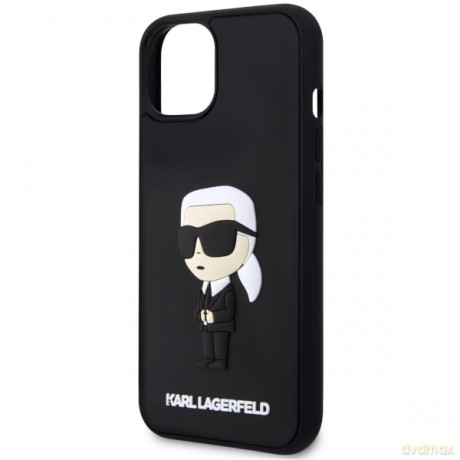 Karl Lagerfeld nakładka do iPhone 14 6,1" KLHCP14S3DRKINK czarne hardcase Rubber Ikonik 3D