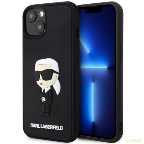 Karl Lagerfeld nakładka do iPhone 14 Plus 6,7" KLHCP14M3DRKINK czarna harcase Saffiano Mono Patch Ikonik NFT