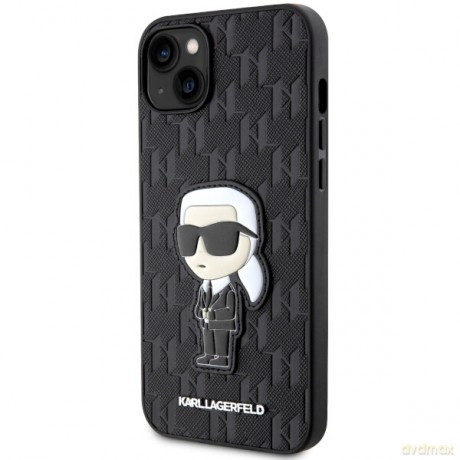 Karl Lagerfeld nakładka do iPhone 14 Plus 6,7" KLHCP14MSAKHPKK czarne hardcase Saffiano Monogram Ikonik