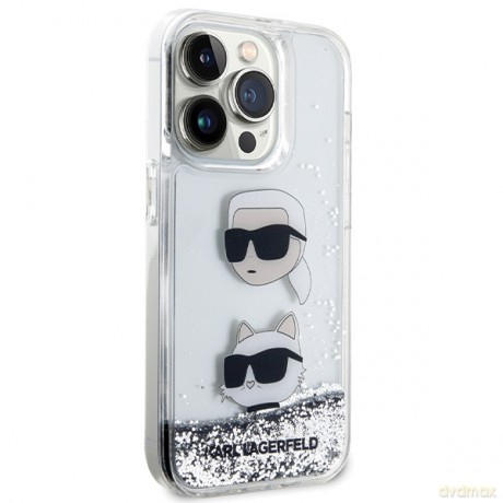 Karl Lagerfeld nakładka do iPhone 14 Pro 6,1" KLHCP14LLDHKCNS biała HC Liquid Glitter KC