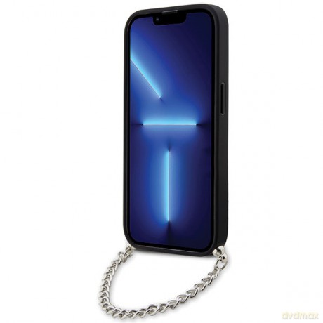 Karl Lagerfeld nakładka do iPhone 14 Pro 6,1" KLHCP14LSACKLHPG srebrna hardcase Saffiano Mono Chain
