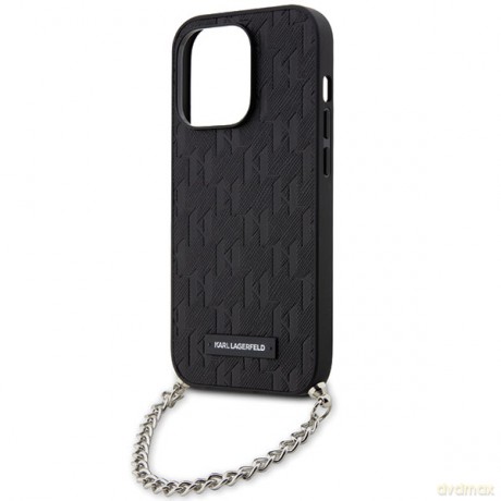 Karl Lagerfeld nakładka do iPhone 14 Pro 6,1" KLHCP14LSACKLHPK czarna hardcase Saffiano Mono Chain
