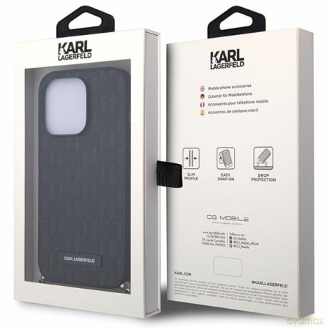 Karl Lagerfeld nakładka do iPhone 14 Pro 6,1" KLHCP14LSACKLHPK czarna hardcase Saffiano Mono Chain