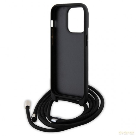 Karl Lagerfeld nakładka do iPhone 14 Pro 6,1" KLHCP14LSAKCPSK czarna HC Saffiano KC Metal Pin Crossbody