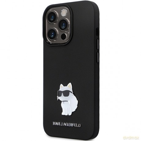 Karl Lagerfeld nakładka do iPhone 14 Pro 6,1" KLHCP14LSMHCNPK czarna HC Silicone C Metal Pin