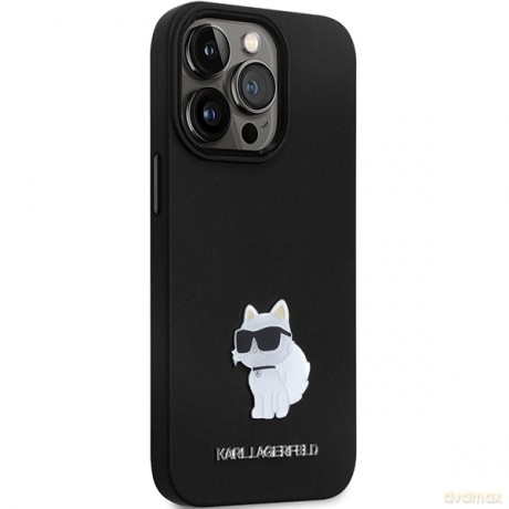 Karl Lagerfeld nakładka do iPhone 14 Pro 6,1" KLHCP14LSMHCNPK czarna HC Silicone C Metal Pin