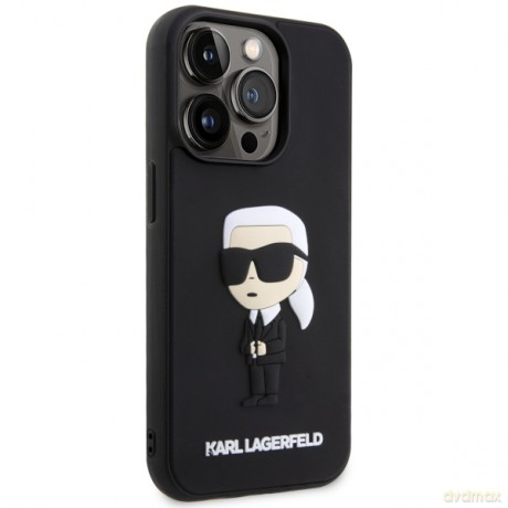 Karl Lagerfeld nakładka do iPhone 14 Pro Max 6,7" KLHCP14X3DRKINK czarne hardcase Rubber Ikonik 3D