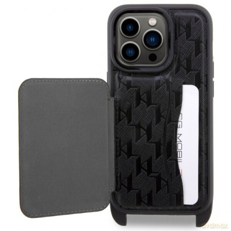 Karl Lagerfeld nakładka do iPhone 14 Pro Max 6,7" KLHCP14XCSAKHPKK czarne hardcase Crossbody Saffiano Monogram Ikonik