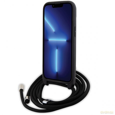 Karl Lagerfeld nakładka do iPhone 15 6,1" KLHCP15SSAKCPSK czarna HC Saffiano KC Metal Pin Crossbody
