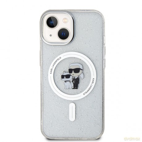 Karl Lagerfeld nakładka do iPhone 15 6,1" KLHMP15SHGKCNOT transparentna HC Magsafe IML KC Glitter