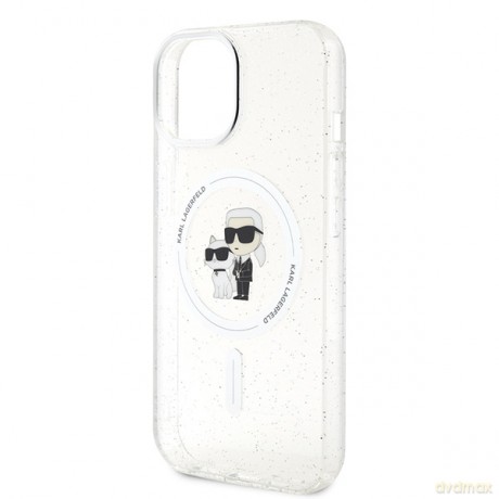Karl Lagerfeld nakładka do iPhone 15 6,1" KLHMP15SHGKCNOT transparentna HC Magsafe IML KC Glitter