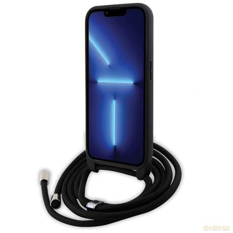 Karl Lagerfeld nakładka do iPhone 15 Pro 6,1" KLHCP15LSASKNPSK czarna HC Saffiano Ikonik Metal Pin Monogram Crossbody