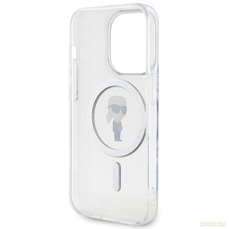 Karl Lagerfeld nakładka do iPhone 15 Pro 6,1" KLHMP15LHFCKNOT transparentna HC Magsafe IML Ikonik