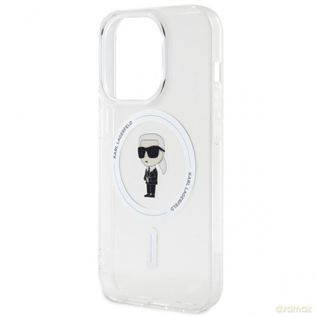 Karl Lagerfeld nakładka do iPhone 15 Pro 6,1" KLHMP15LHFCKNOT transparentna HC Magsafe IML Ikonik