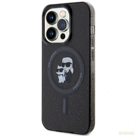 Karl Lagerfeld nakładka do iPhone 15 Pro 6,1" KLHMP15LHGKCNOK czarna HC Magsafe IML KC Glitter