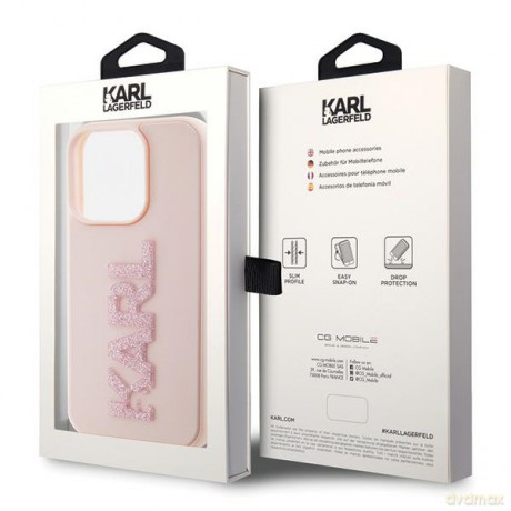 Karl Lagerfeld nakładka do iPhone 15 Pro Max 6,7" KLHCP15X3DMBKCP różowe HC 3D Logo Glitter