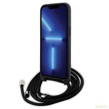 Karl Lagerfeld nakładka do iPhone 15 Pro Max 6,7" KLHCP15XSAKCPSK czarna HC Saffiano KC Metal Pin Crossbody