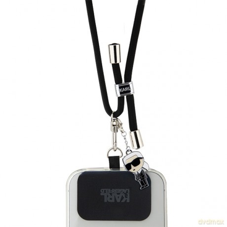 Karl Lagerfeld pasek KLUCNMSCKIK czarny Universal Crossbody Cord Ikonik
