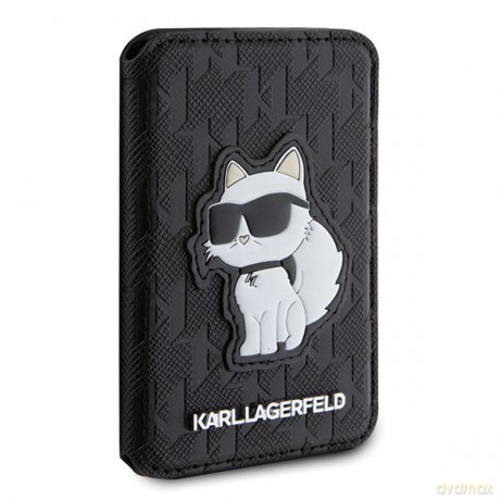 Karl Lagerfeld porfel KLWMSPSAKHCK czarny Magsafe Stand Saffiano Mono Choupette