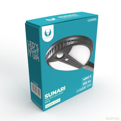 Lampa solarna LED SUNARI FLS-12 70*SMD PIR 6W 500lm 4500K 2400mAh Li-ion Forever Light