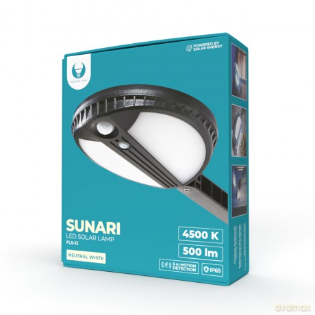 Lampa solarna LED SUNARI FLS-12 70*SMD PIR 6W 500lm 4500K 2400mAh Li-ion Forever Light