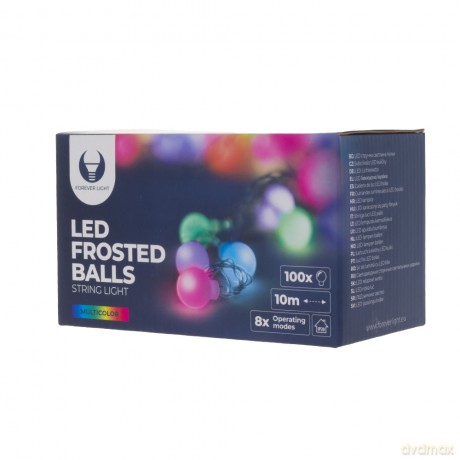 Łańcuch świetlny LED MLECZNE KULKI 10m 100 kulek kolorowy 230V Forever Light