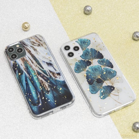 Nakładka Gold Glam do iPhone 14 Plus 6,7" pióra