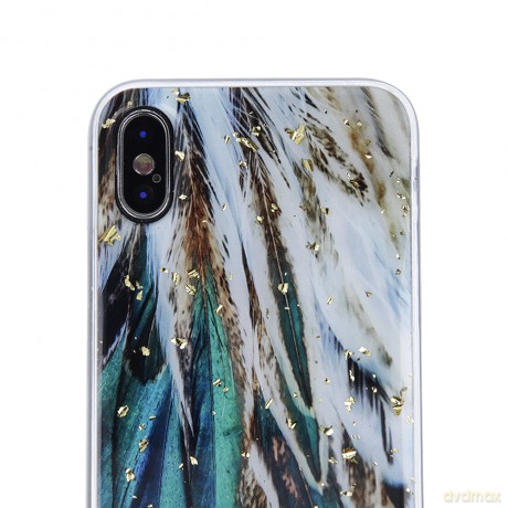 Nakładka Gold Glam do iPhone 14 Plus 6,7" pióra