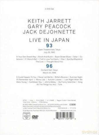 Jarrett,Peacock,Dejohnette: Live In Japan 93/96 [2DVD]