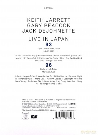 Jarrett,Peacock,Dejohnette: Live In Japan 93/96 [2DVD]