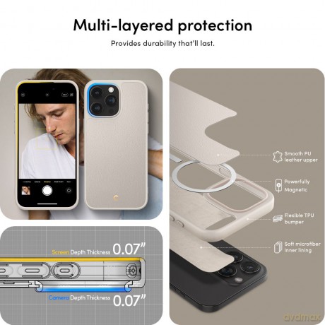 Spigen nakładka Cyrill Kajuk Mag Magsafe do iPhone 15 Pro 6,1" Cream
