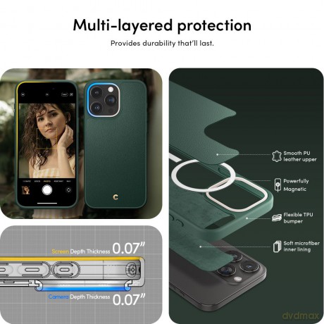 Spigen nakładka Cyrill Kajuk Mag Magsafe do iPhone 15 Pro Max 6,7" Forest Green